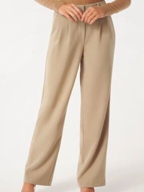Ever New Women's Tan Wide Leg Trousers Size 8